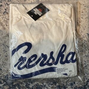 The Marathon Clothing White and Blue Graphic Tee